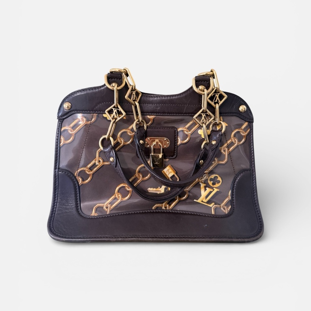 Louis Vuitton Black and Gold Chain Shoulder Bag